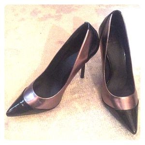 Kelsi Dagger Black patent and Copper Heels